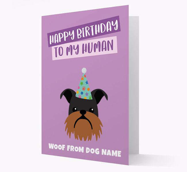 Personalized 'Happy Birthday To My Human' Card with {breedCommonName} Icon
